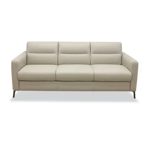 Sofá largo Fascino Natuzzi piel smoke